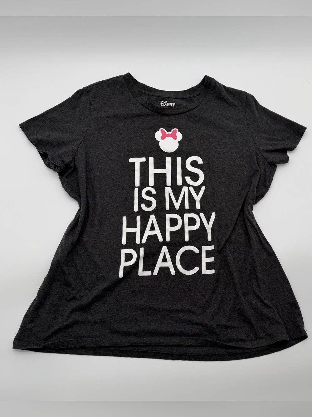 Disney Dark Gray Graphic Tee with White Print